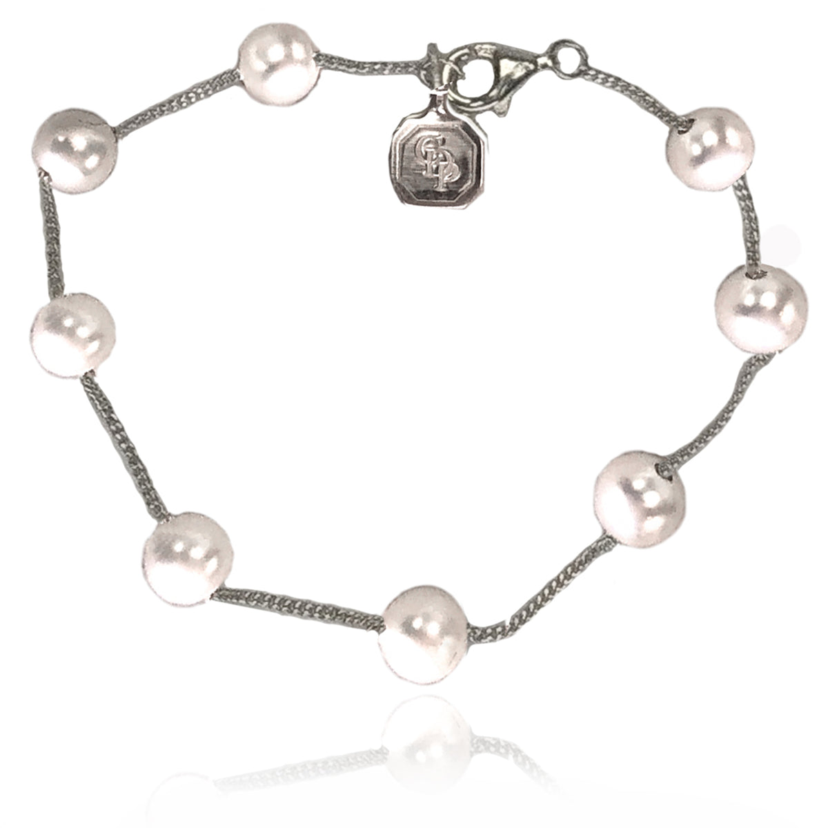 White Biwa Pearl &amp; Silver Chain Bracelet