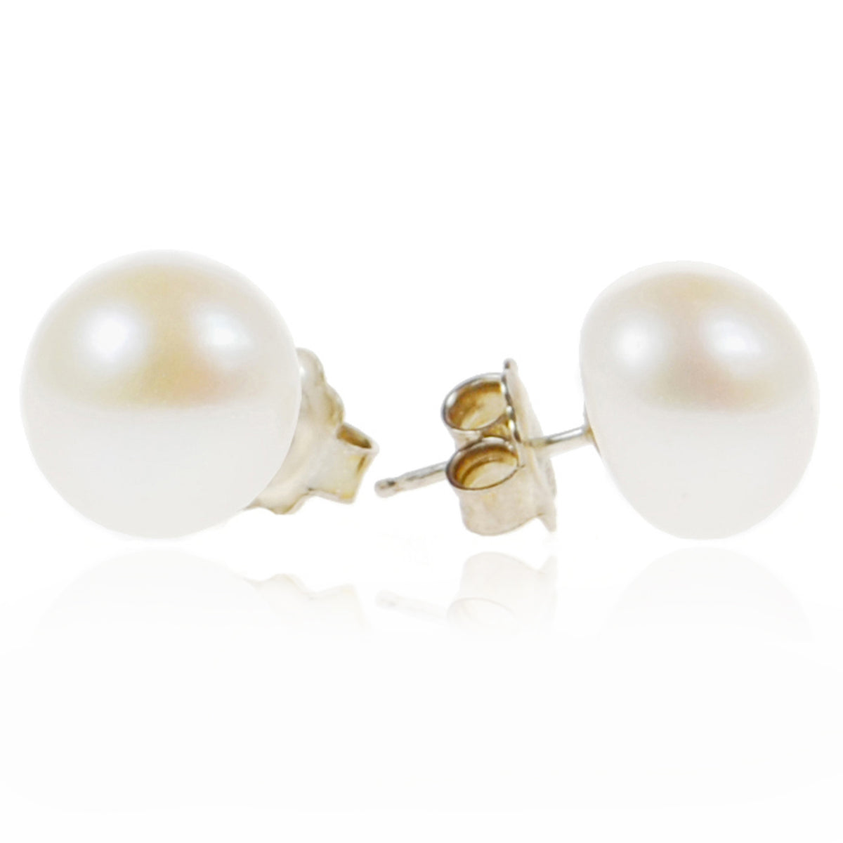 White Freshwater Pearl Large Stud Earrings