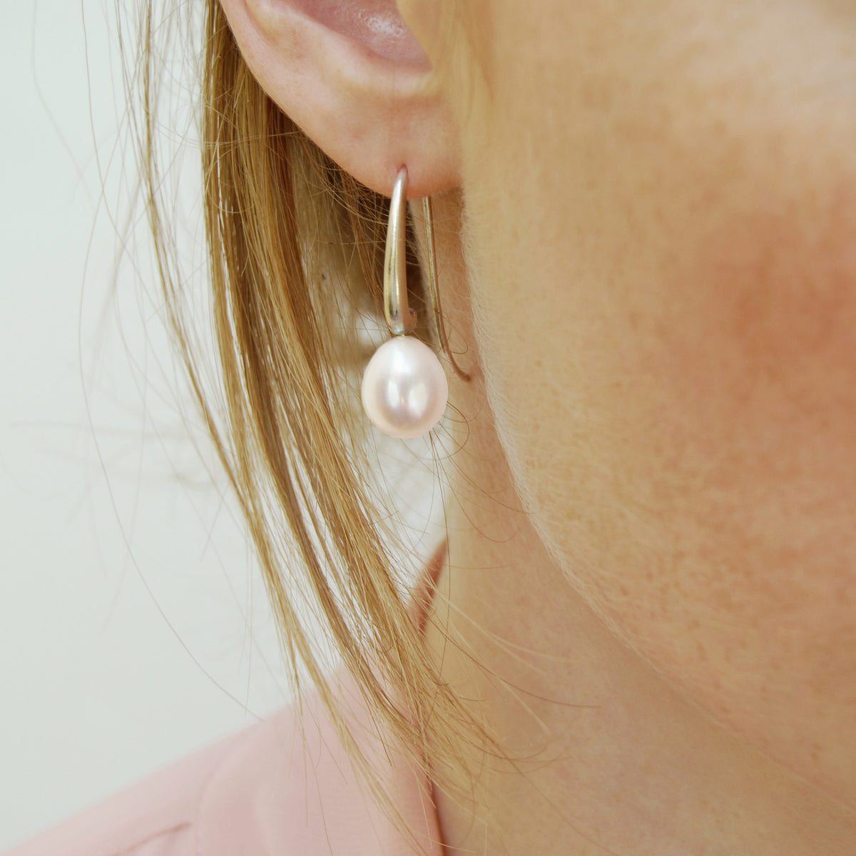 White Freshwater Pearl Large &#39;Pear&#39; Drop Earrings