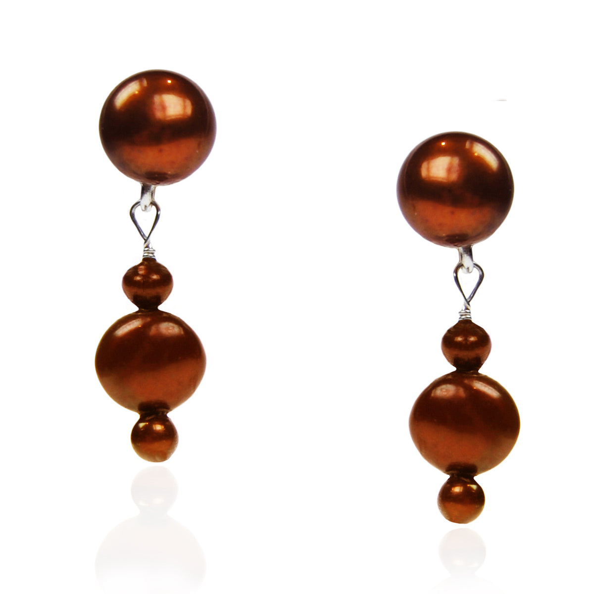 Copper Freshwater &amp; Seed Pearl Drop Earrings