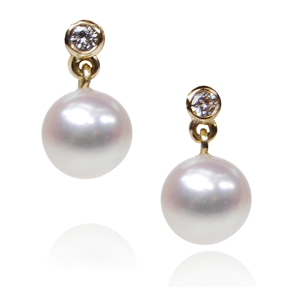 White South Sea Pearl &amp; Diamond &#39;Tsarina&#39; Drop Earrings in Yellow Gold