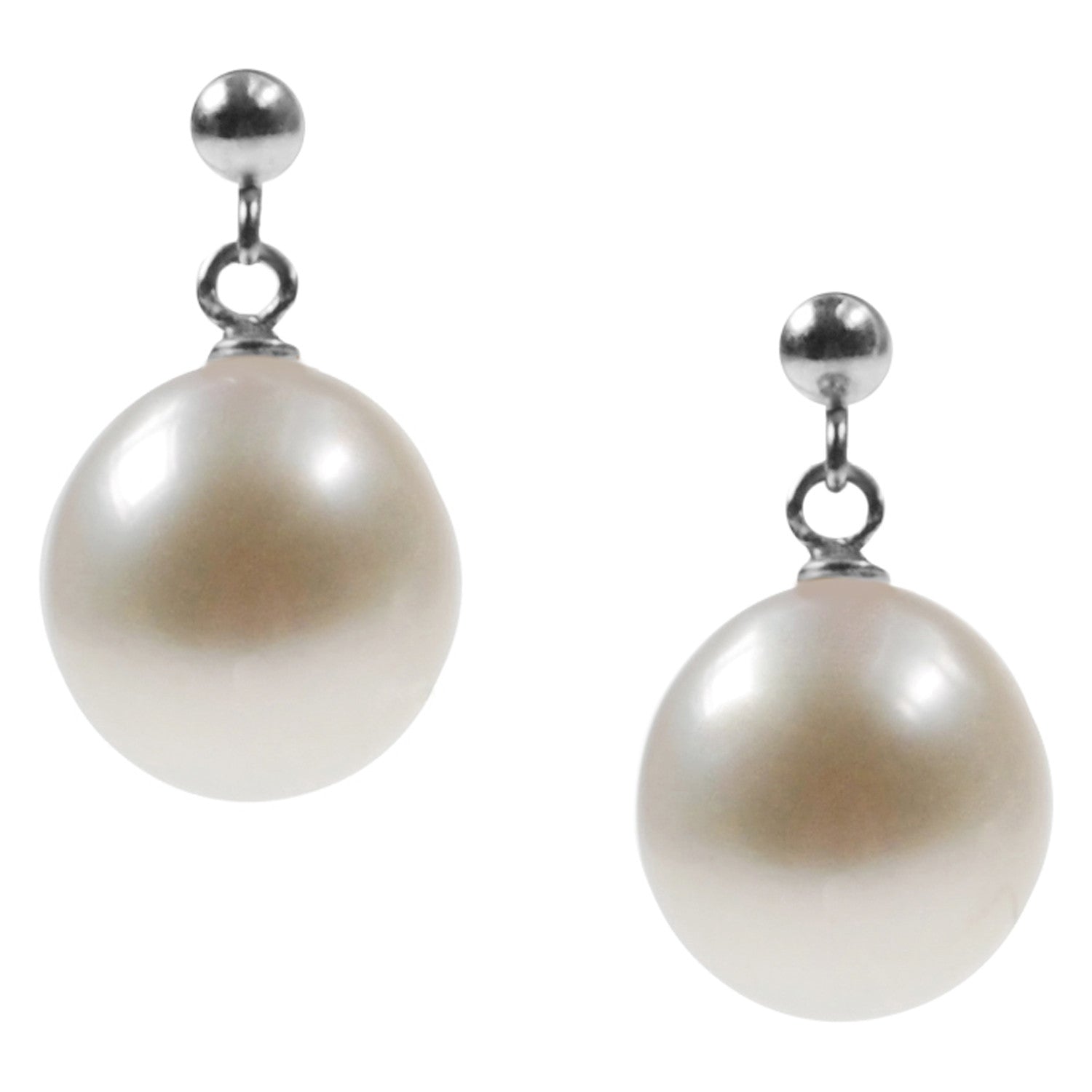 Sterling Silver Ball Stud with a Freshwater Pearl Drop
