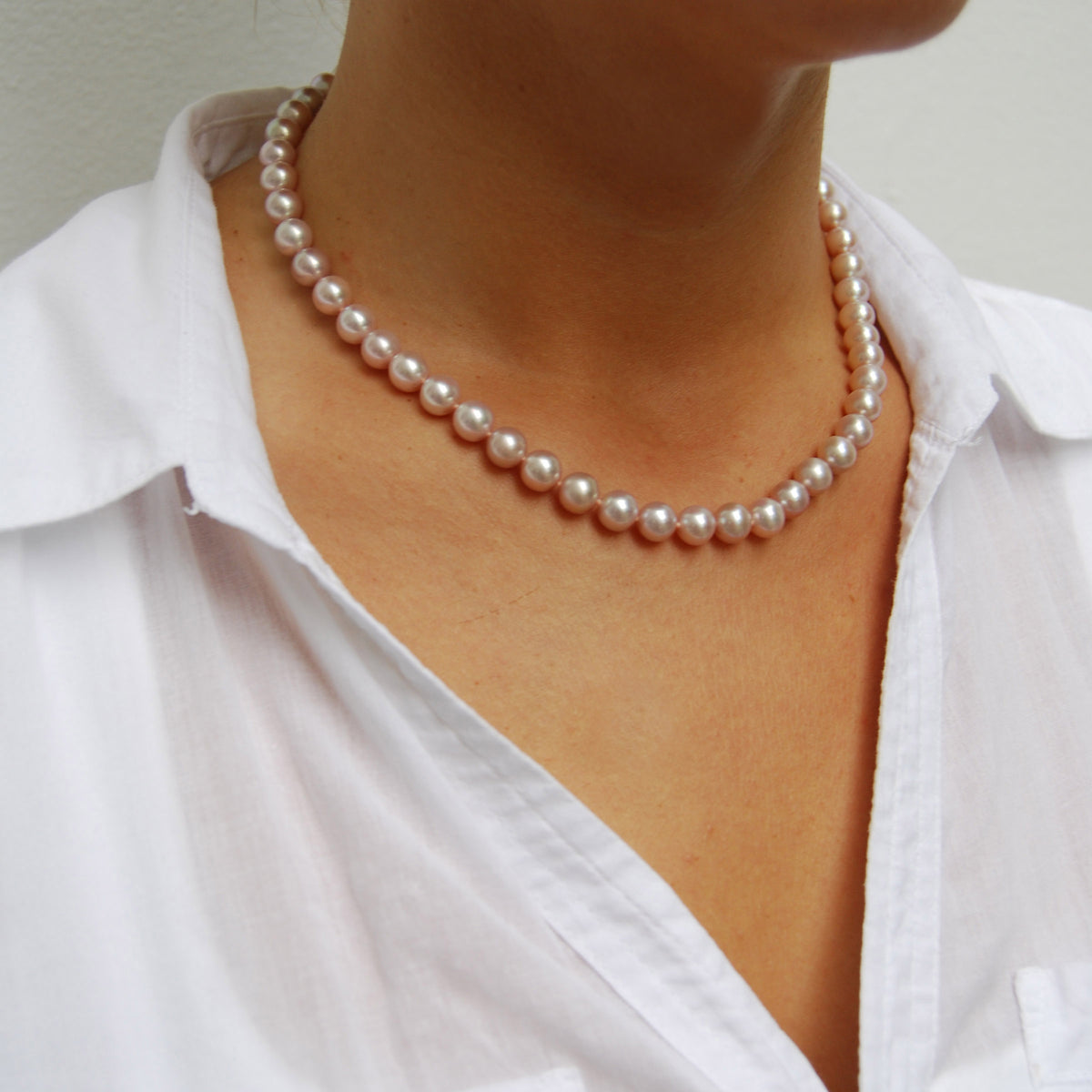 Pink Freshwater Pearl Large Single Strand Necklace