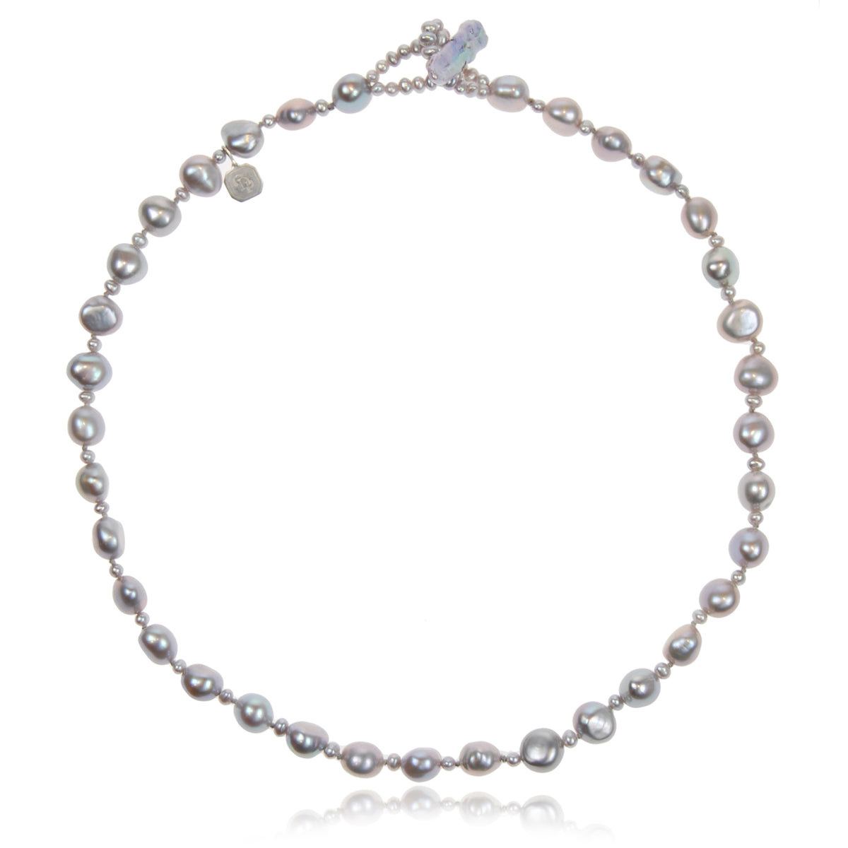 Grey Seed &amp; Freshwater Pearl Necklace