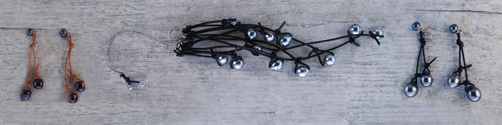 Pearl and Leather Earrings