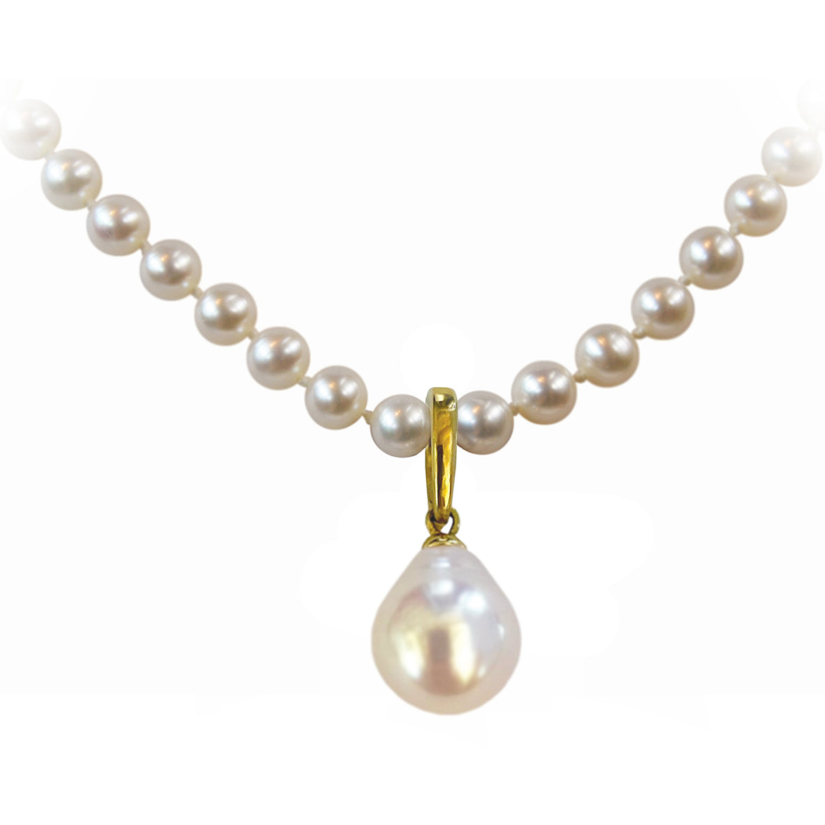 White Freshwater Pearl 'Build Your Own' Gold Plated Large Charm Drop