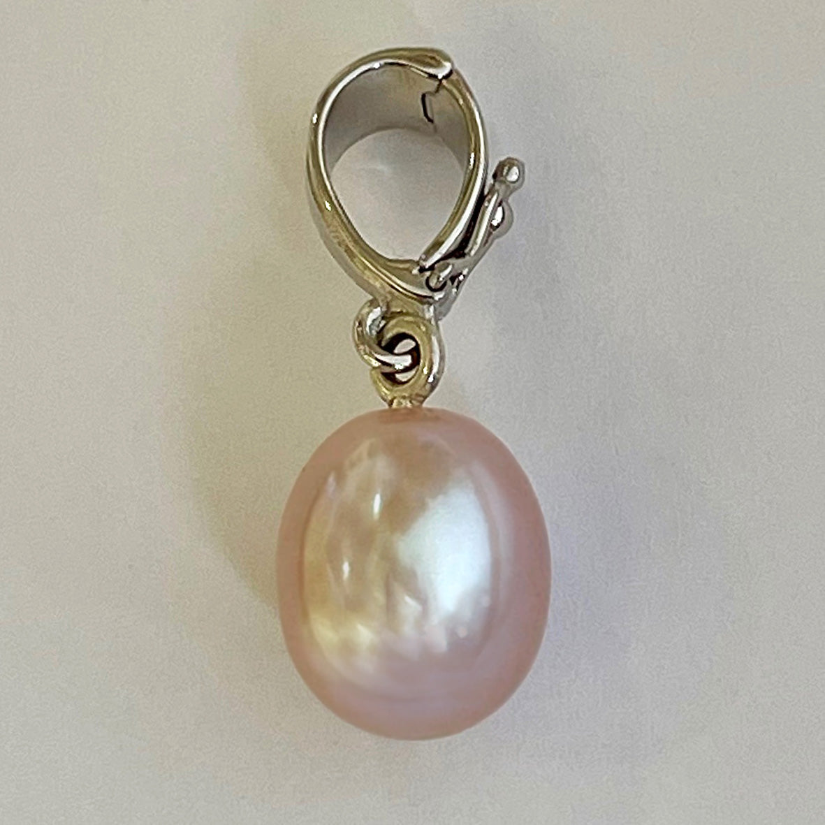 Pink Freshwater Pearl 'Build Your Own' Large Silver Charm Drop