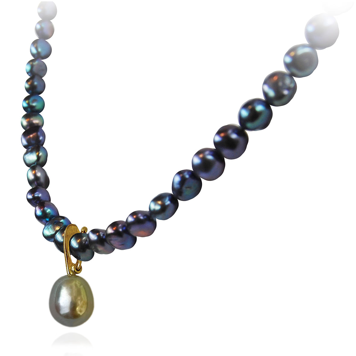 Grey Freshwater Pearl 'Build Your Own' Gold Plated Drop