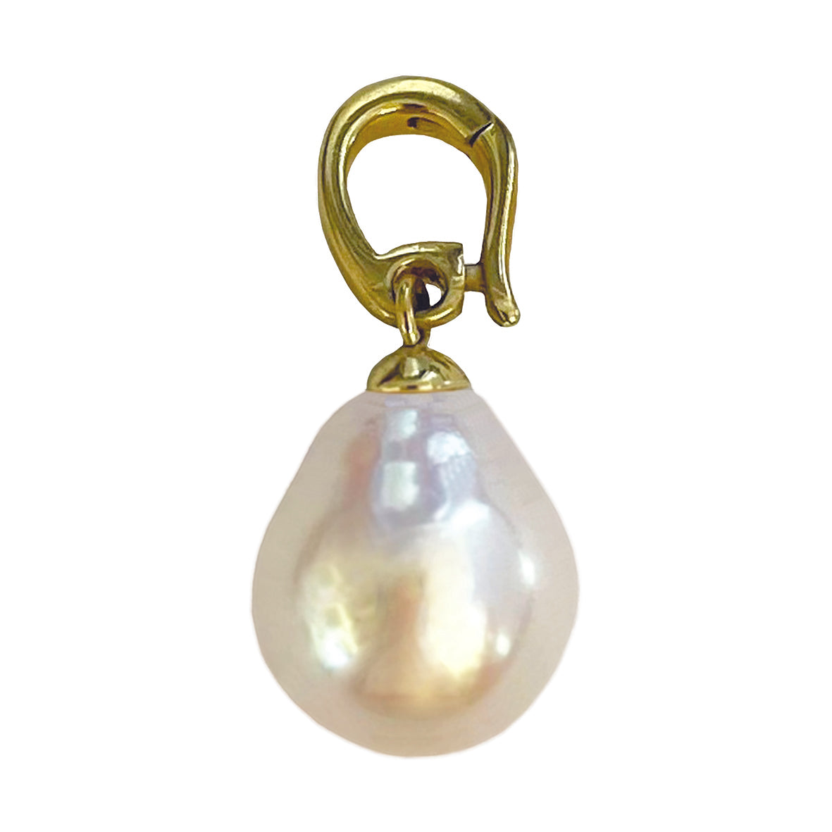 White Freshwater Pearl 'Build Your Own' Gold Plated Large Charm Drop