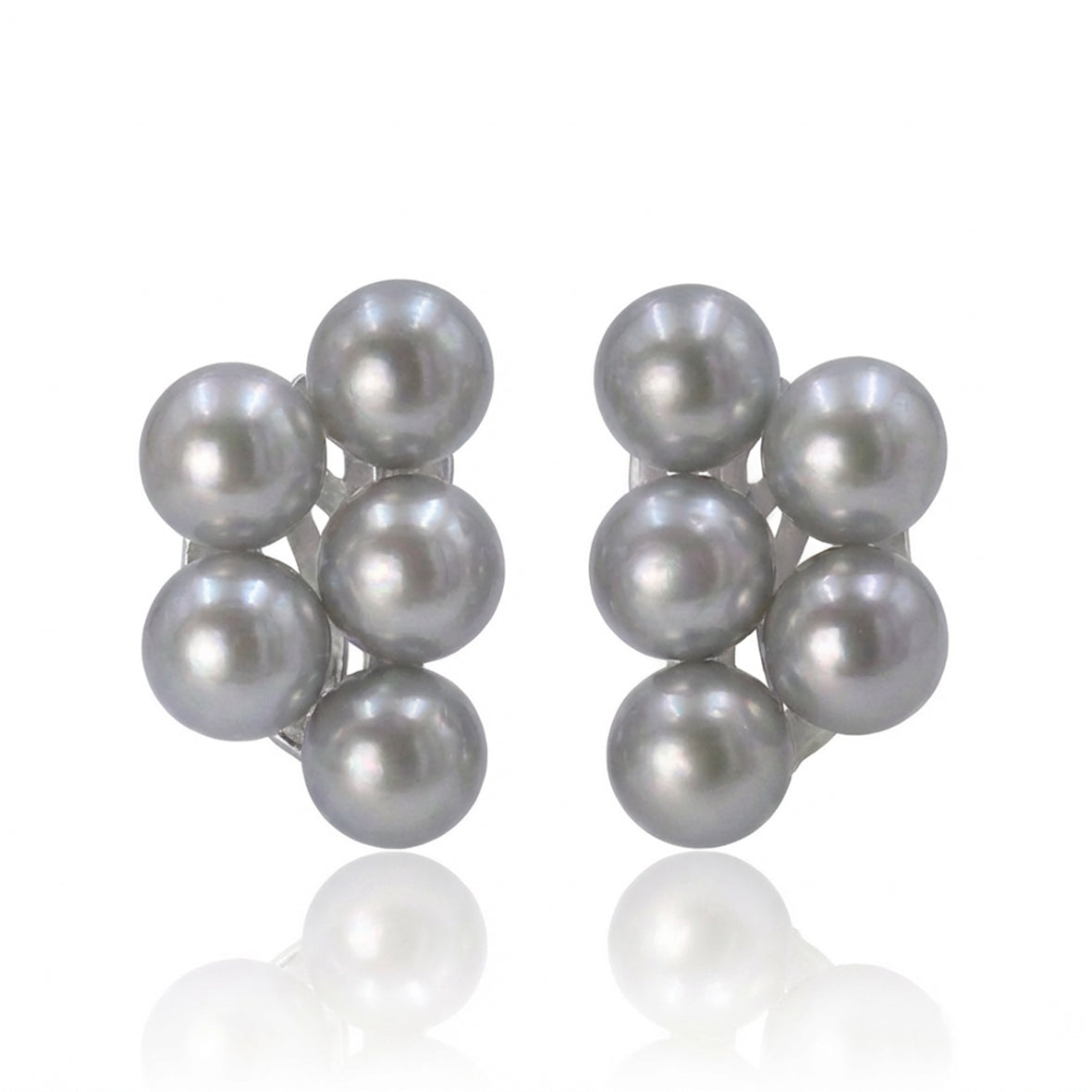 Grey Freshwater Pearl 'Cuff' Earrings