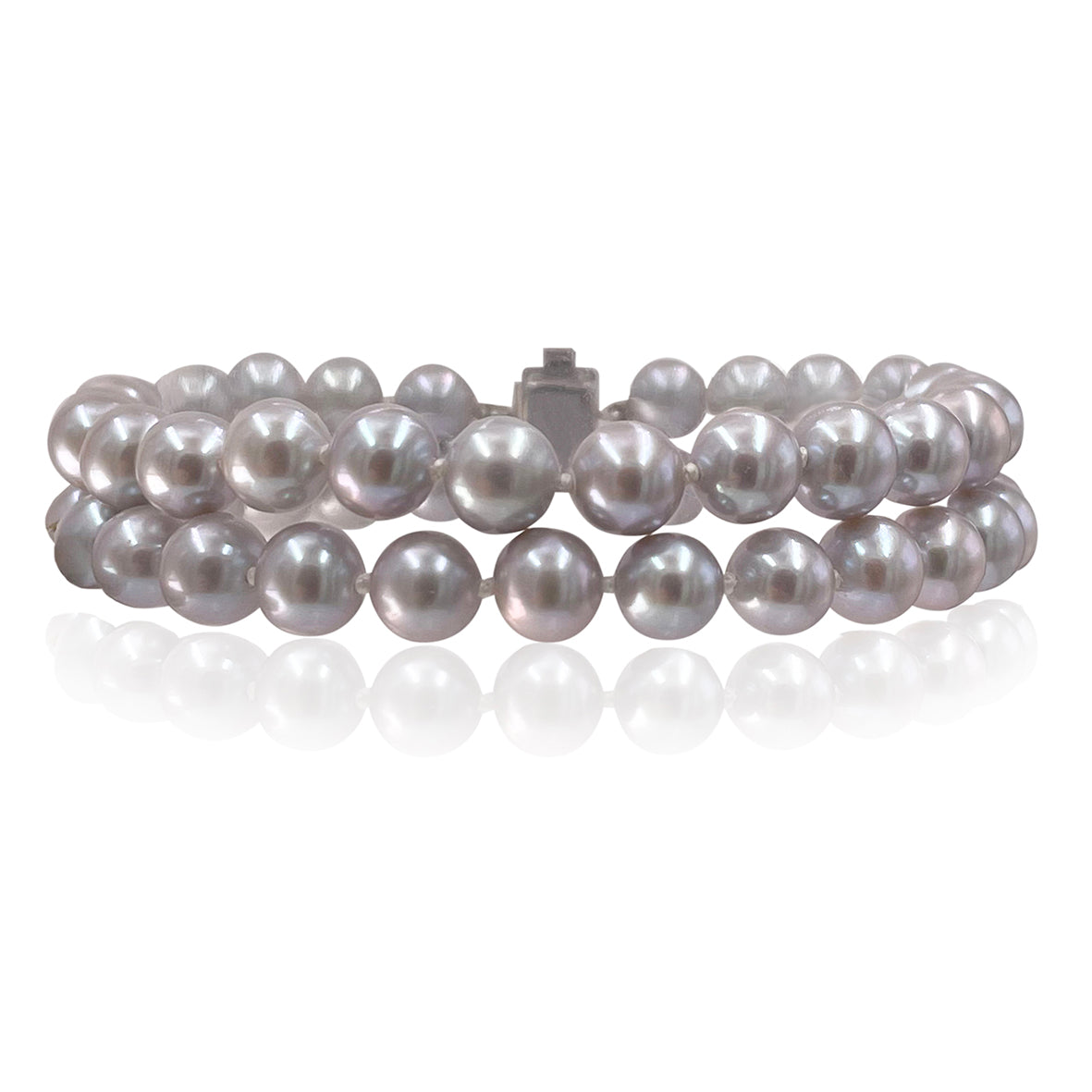 Grey Freshwater Pearl Double Strand 'Classic' Pearl Bracelet