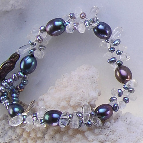 Peacock pearls half chain bracelet | Shop | SilverRipples Jewellery -  Handmade Silver Jewellery