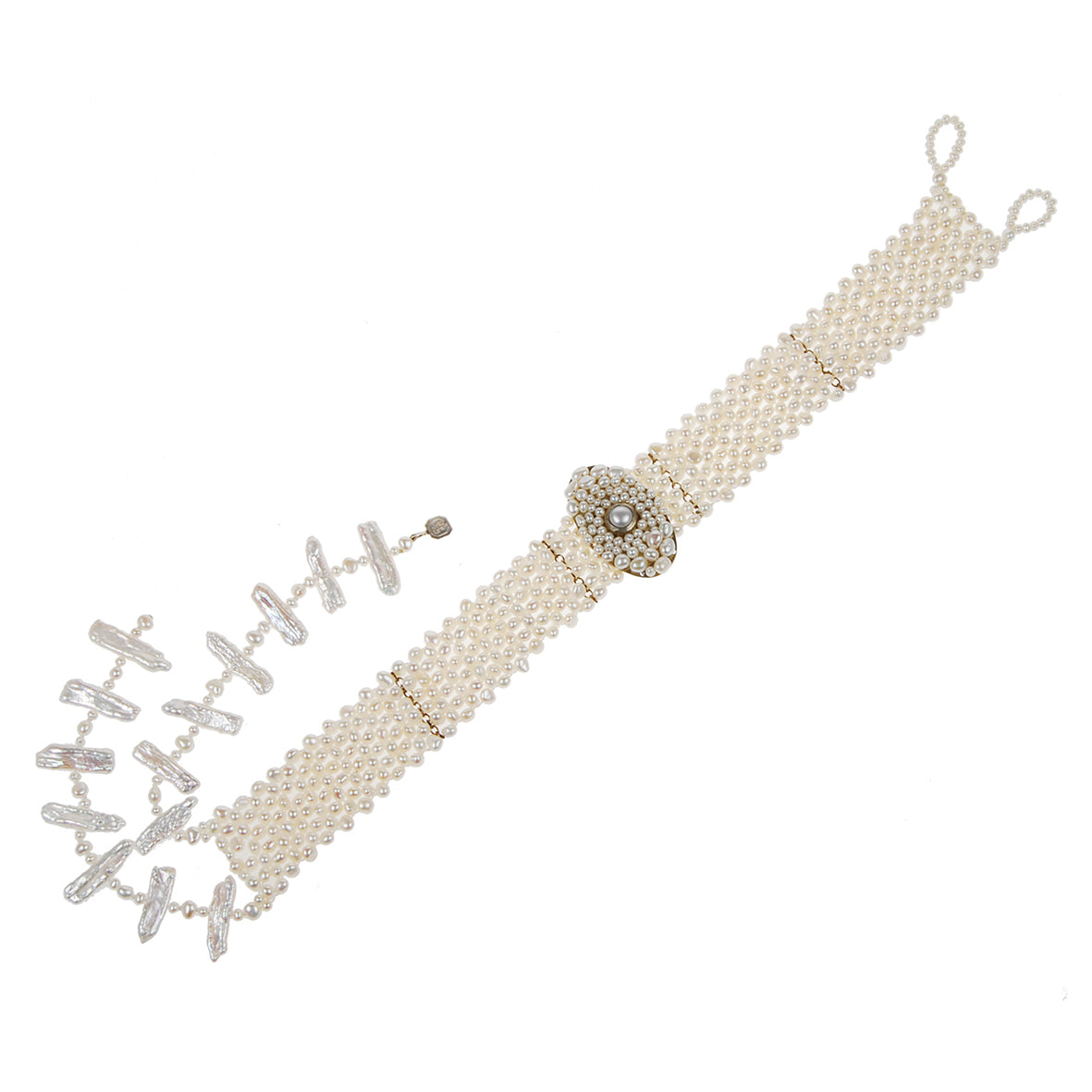 White Freshwater Pearl 'Oval Centerpiece' Choker