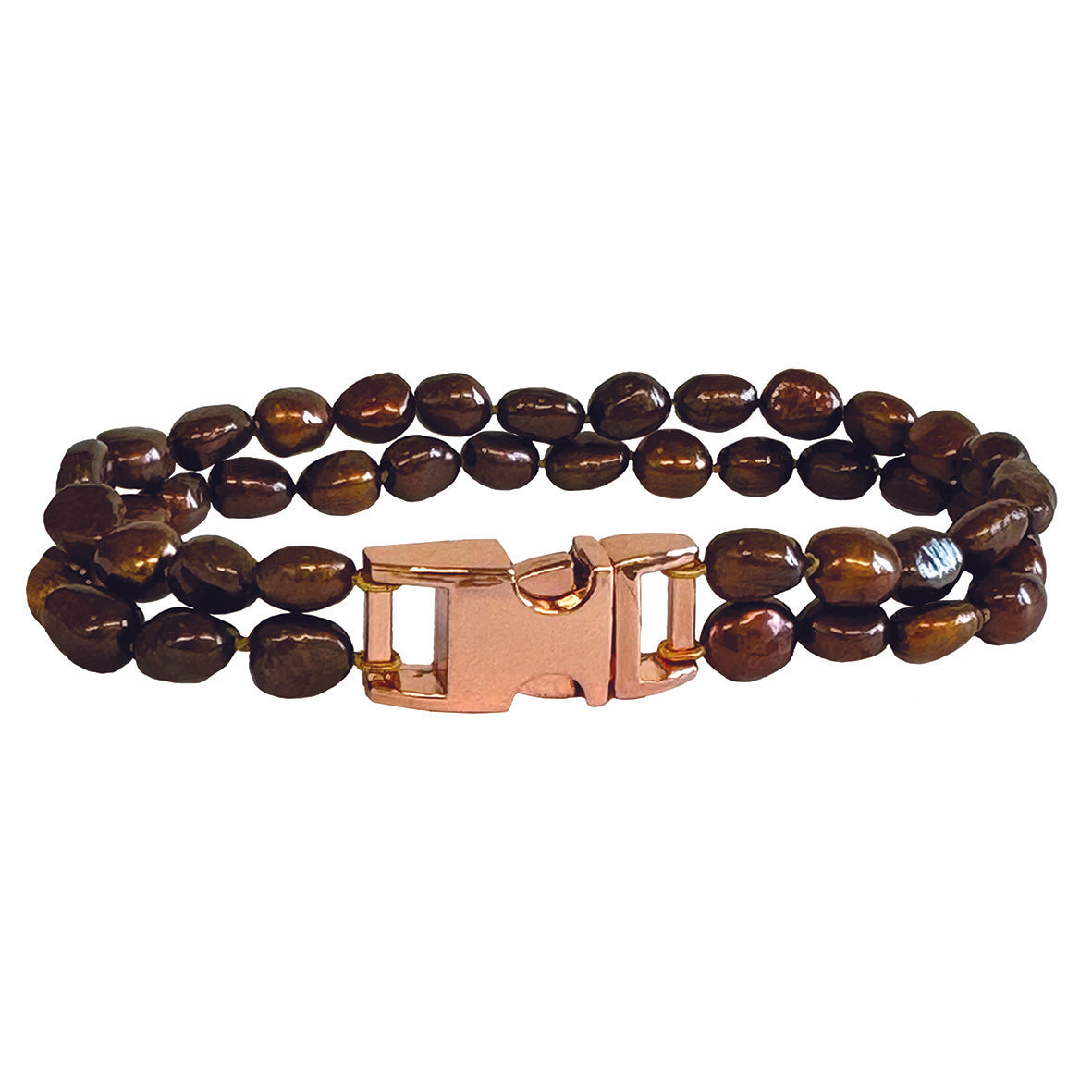 Bronze Freshwater Pearl & Rose Gold Clasp Made-to-Measure Small Dog Necklace