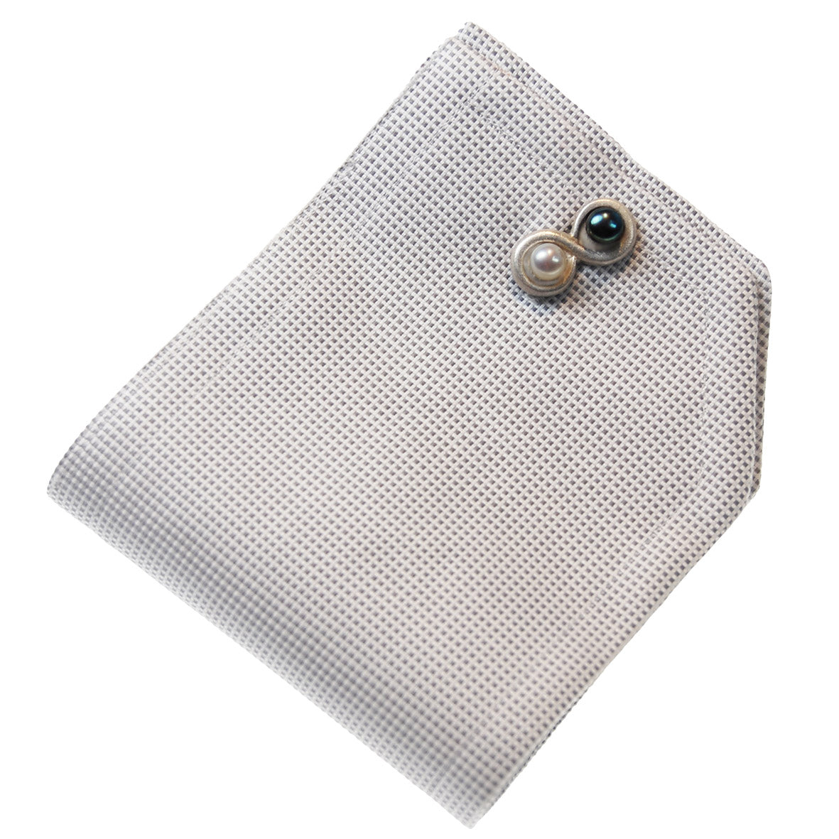 Black & White Freshwater Pearl 'Figure of Eight' Cufflinks