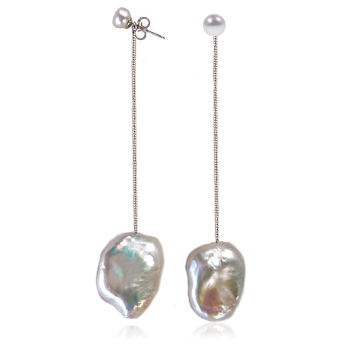 White Baroque Freshwater Pearl &#39;Build Your Own&#39; Long Drop Earring