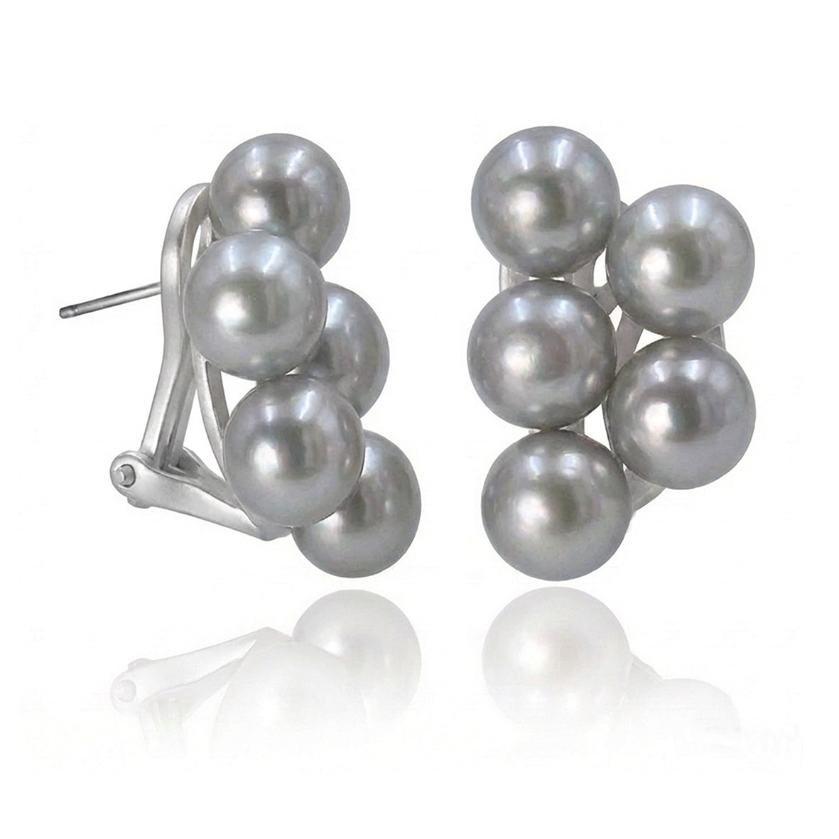 Grey Freshwater Pearl 'Cuff' Earrings