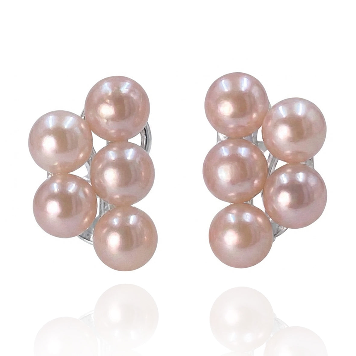 Pink-Peach Freshwater Pearl 'Cuff' Earrings