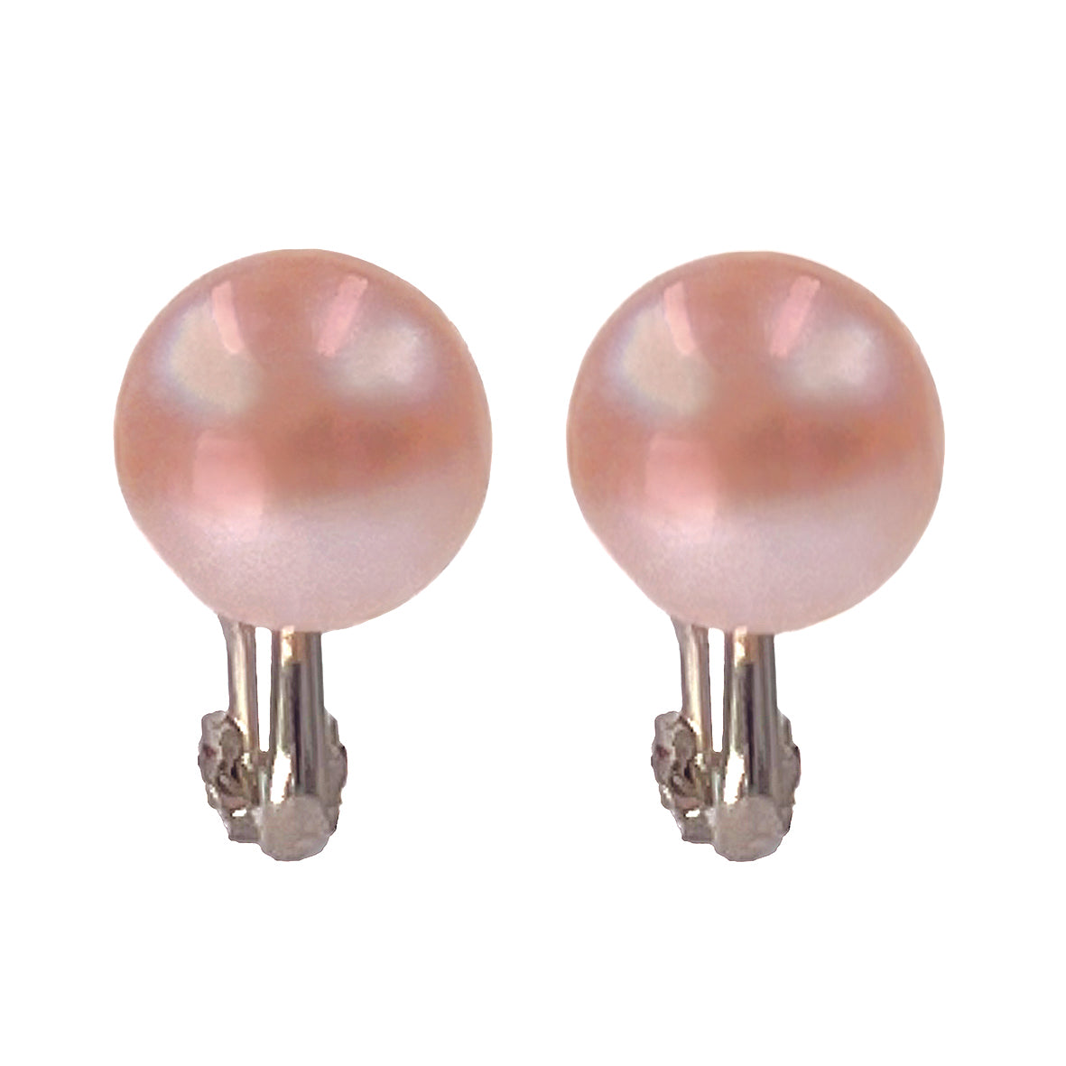 Pink Freshwater Pearl Large Clip On Stud Earrings