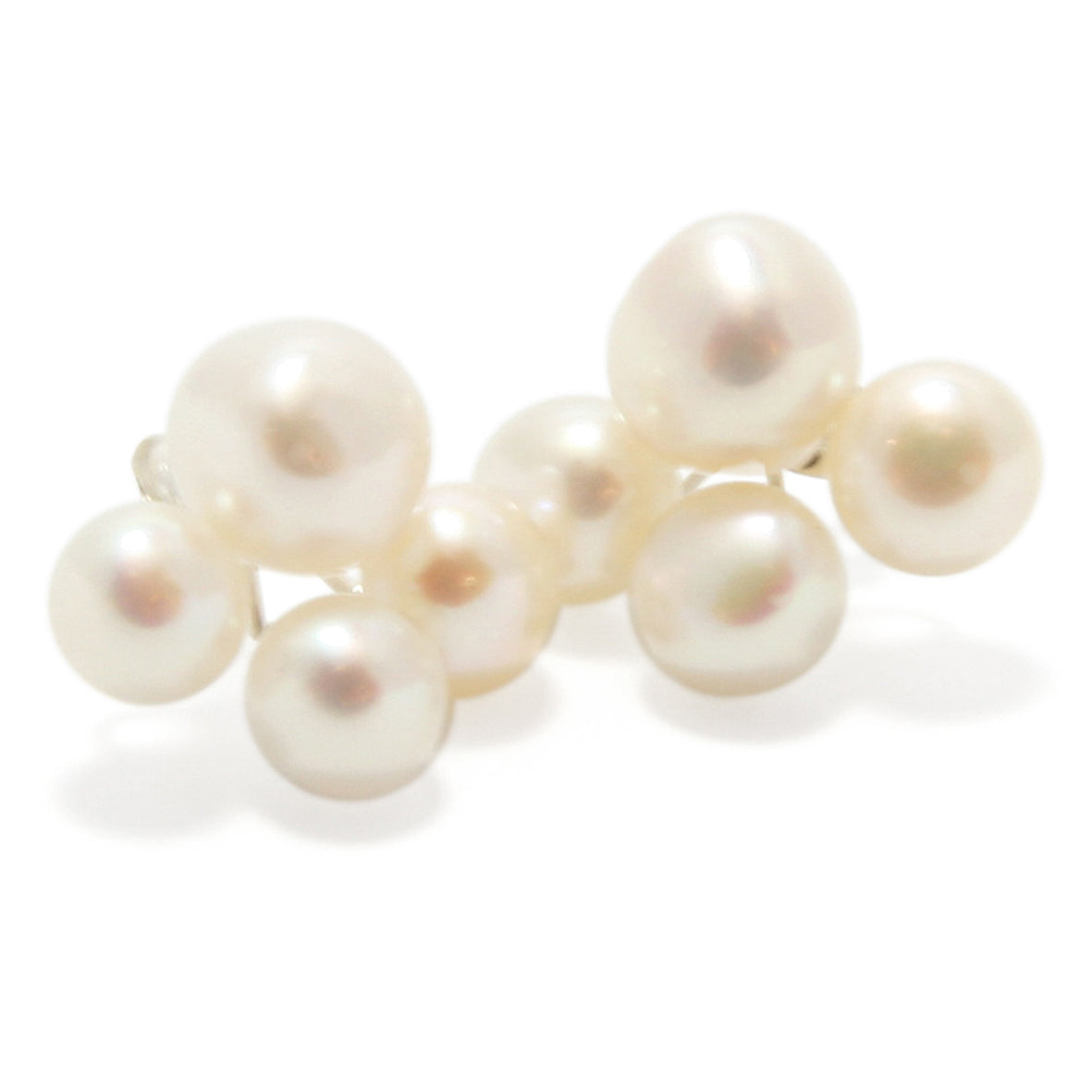 White Freshwater Pearl 'Cuff' Studs
