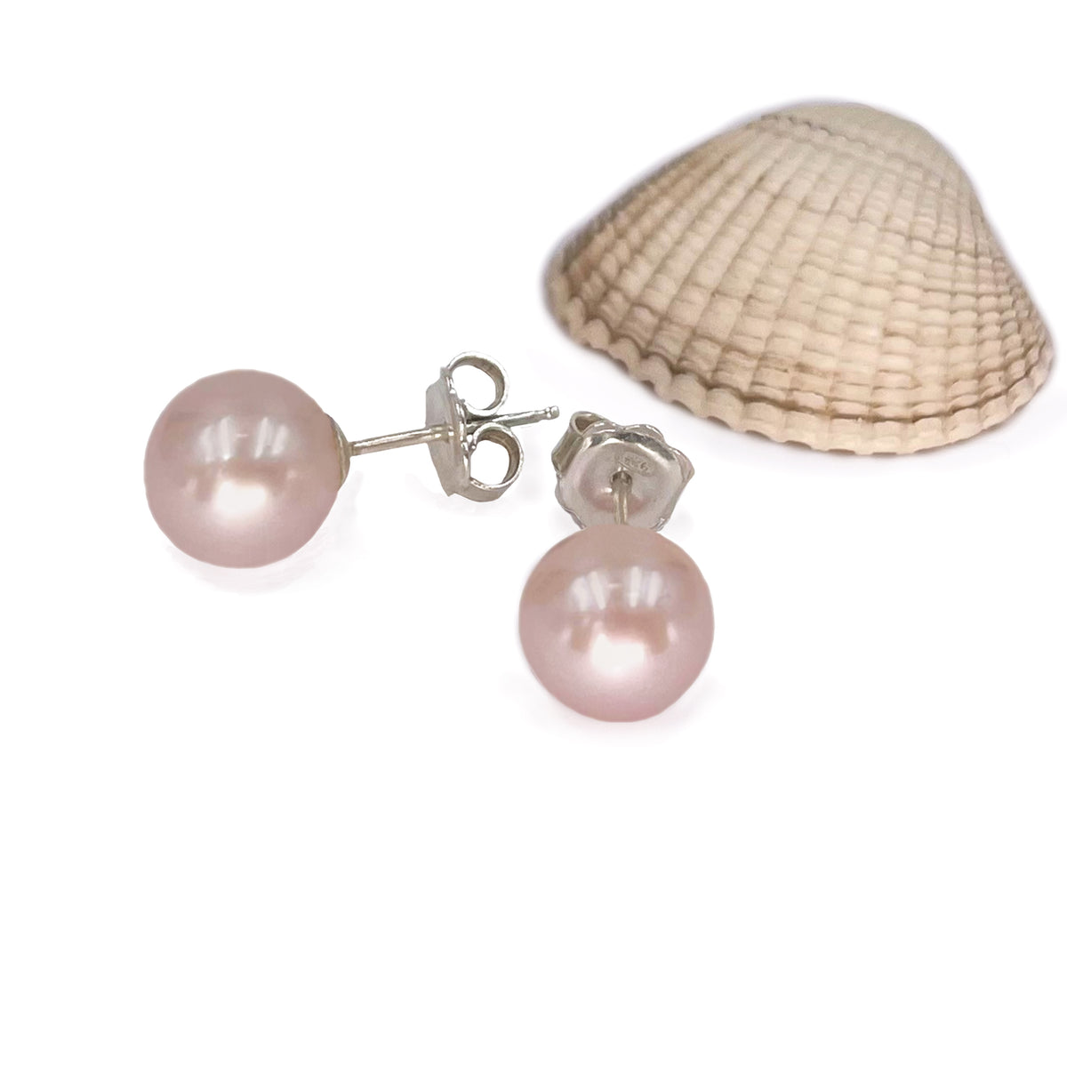 Pink Freshwater Pearl 'Natural Colour' Studs