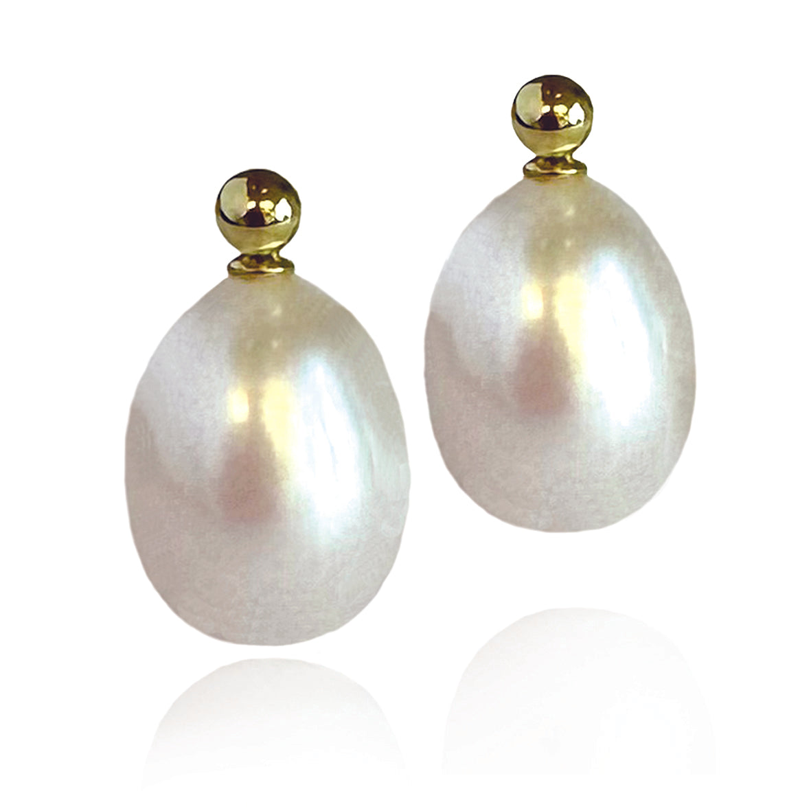 White Freshwater Pearl Large Drop Earrings