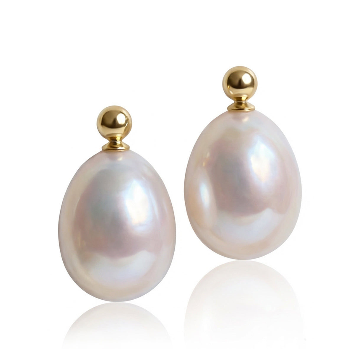 White Freshwater Pearl Large Drop Earrings