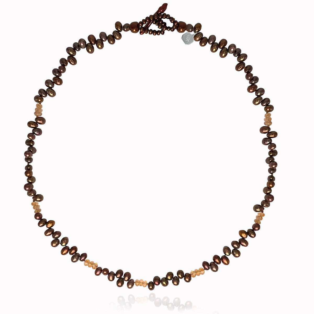 Copper Freshwater Pearl &amp; Citrine Droplet Necklace