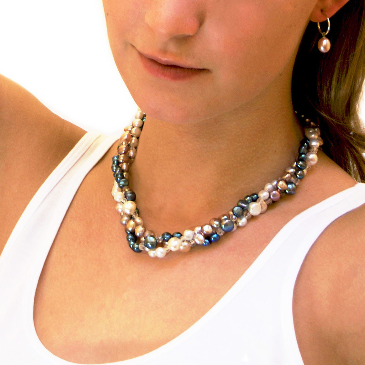 Limited Edition Biwa Pearl Triple Strand Necklace