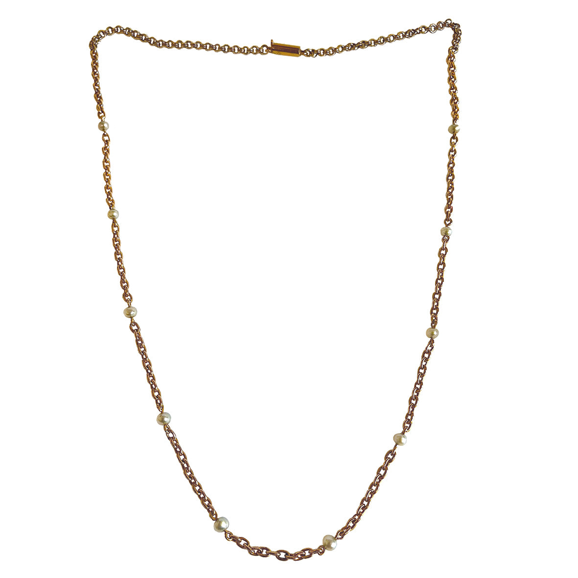 Rare White Natural Pearl & 1920's Chunky Chain | Pearls.co.uk