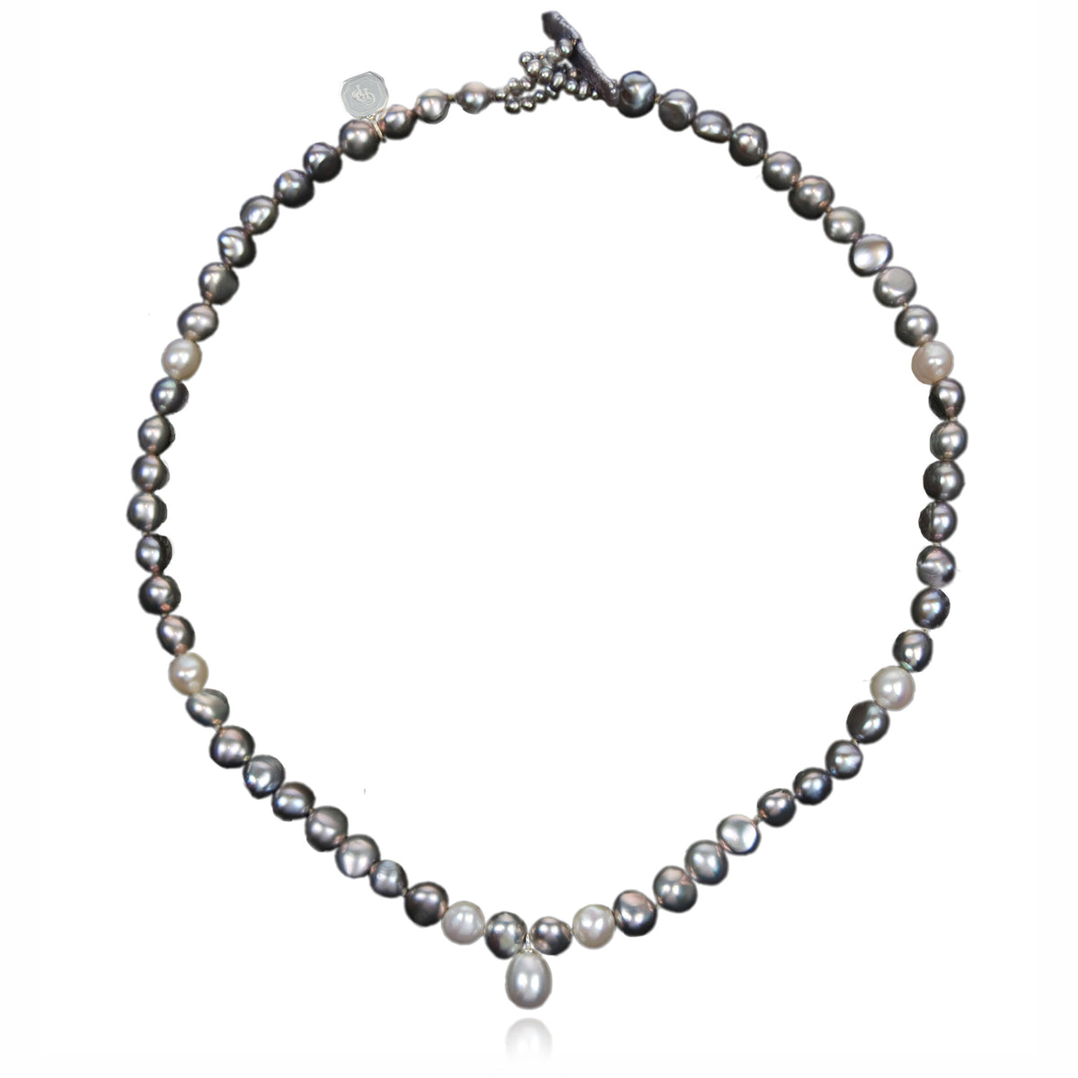 White &amp; Grey Freshwater Pearl &#39;The Original&#39; Necklace
