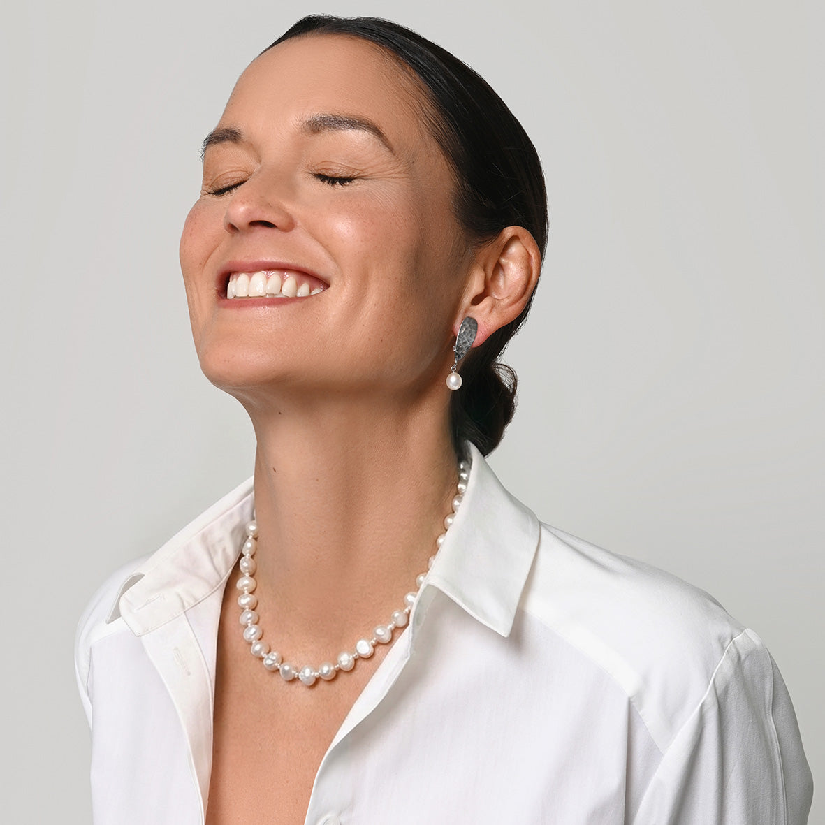 White Seed & Freshwater Pearl Necklace
