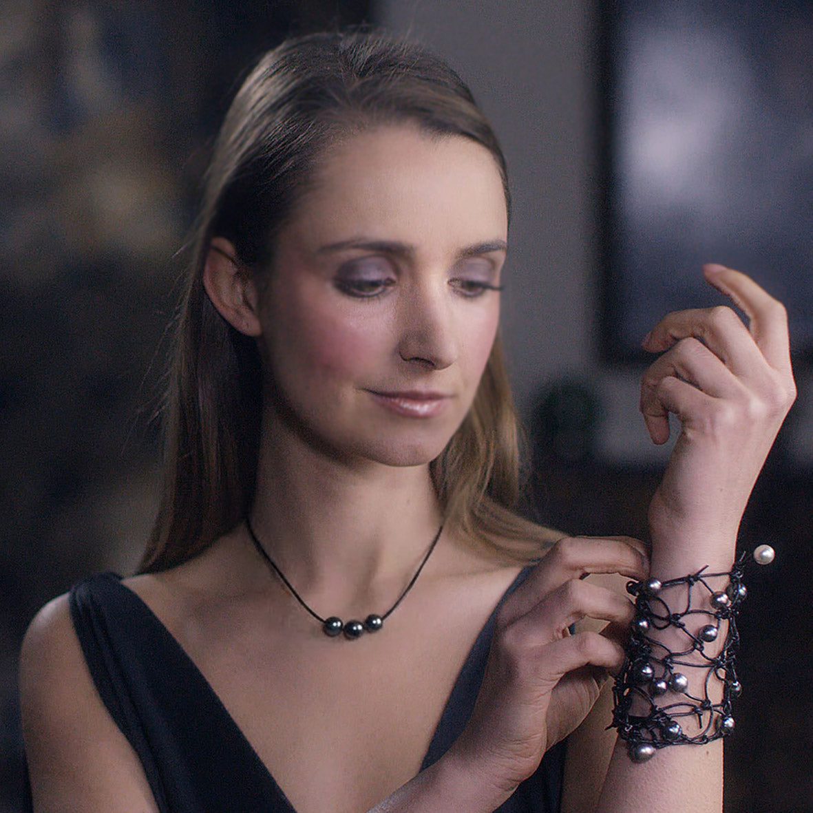 Black Tahitian Pearl 'Friendship' Necklace