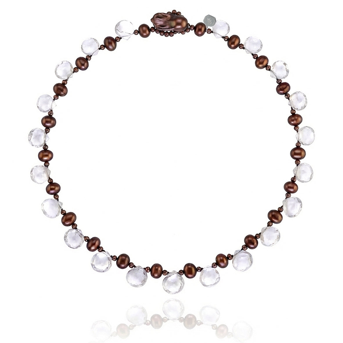 Copper Freshwater Pearl & Rock Crystal Necklace