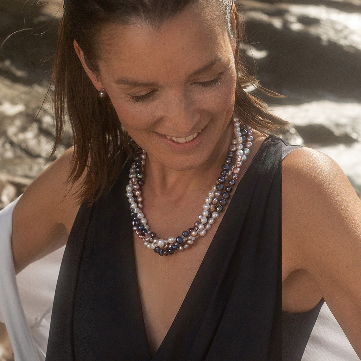 Limited Edition Biwa Pearl Triple Strand Necklace