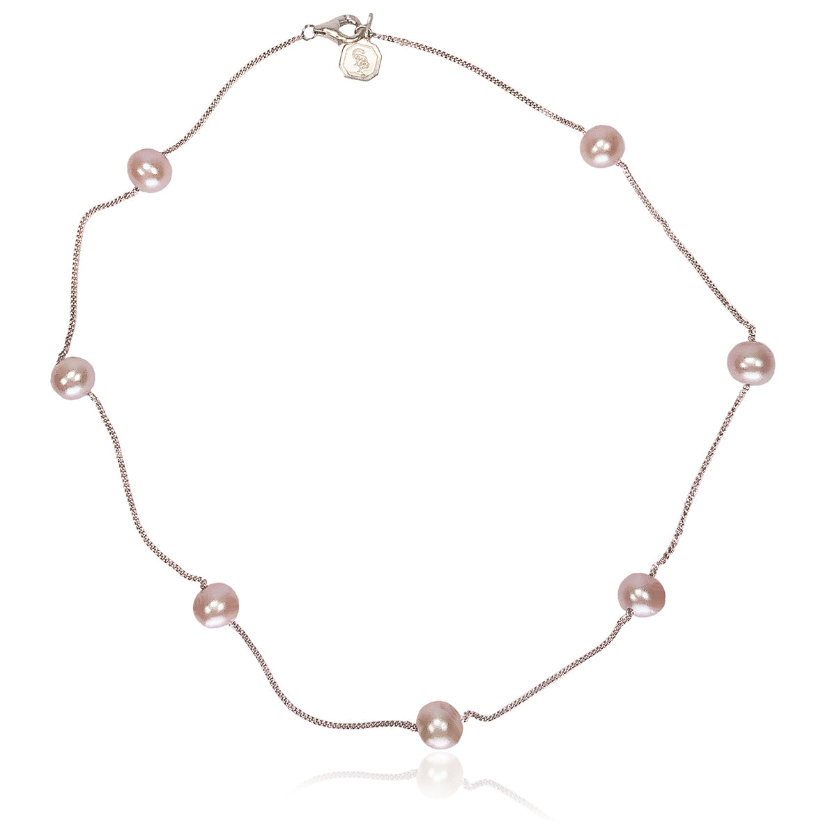 Pink Freshwater Pearl & Chain Necklace