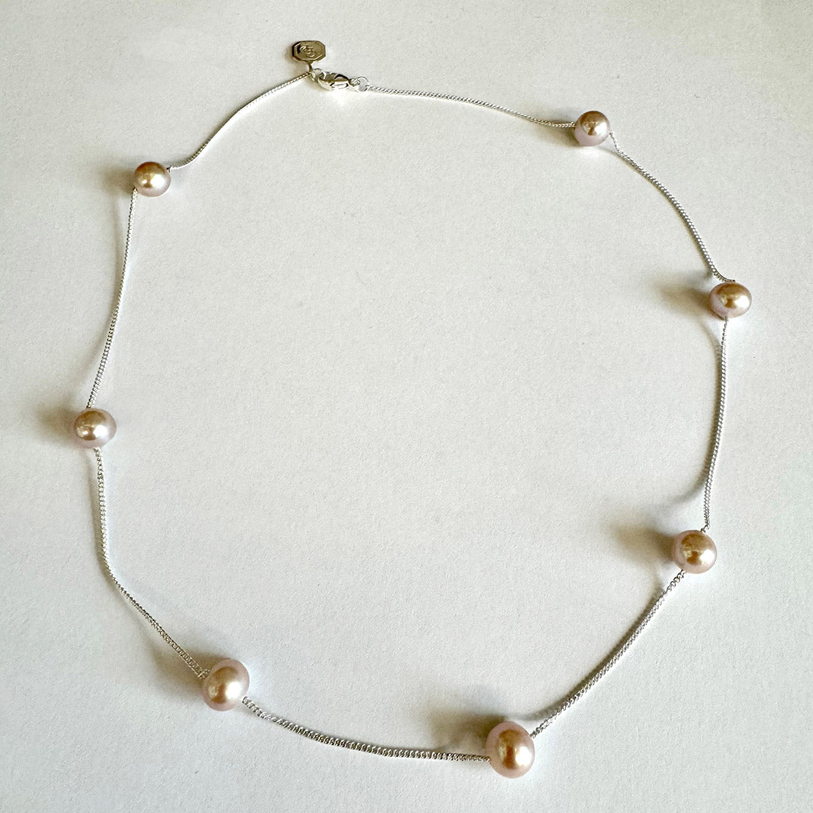 Pink Freshwater Pearl & Chain Necklace