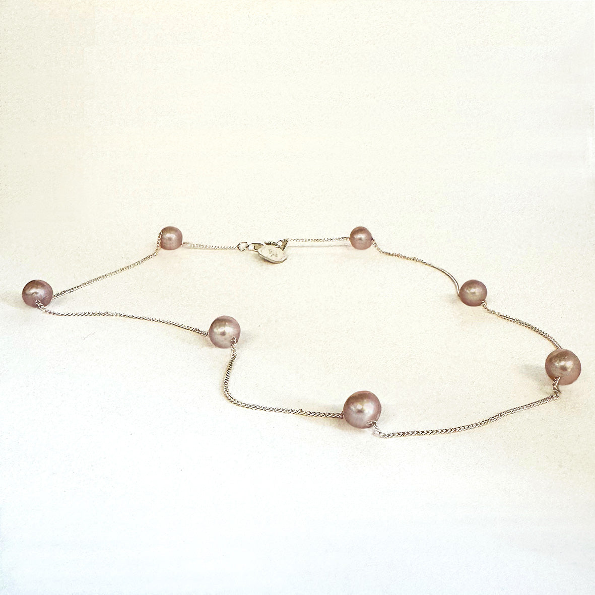 Pink Freshwater Pearl & Chain Necklace