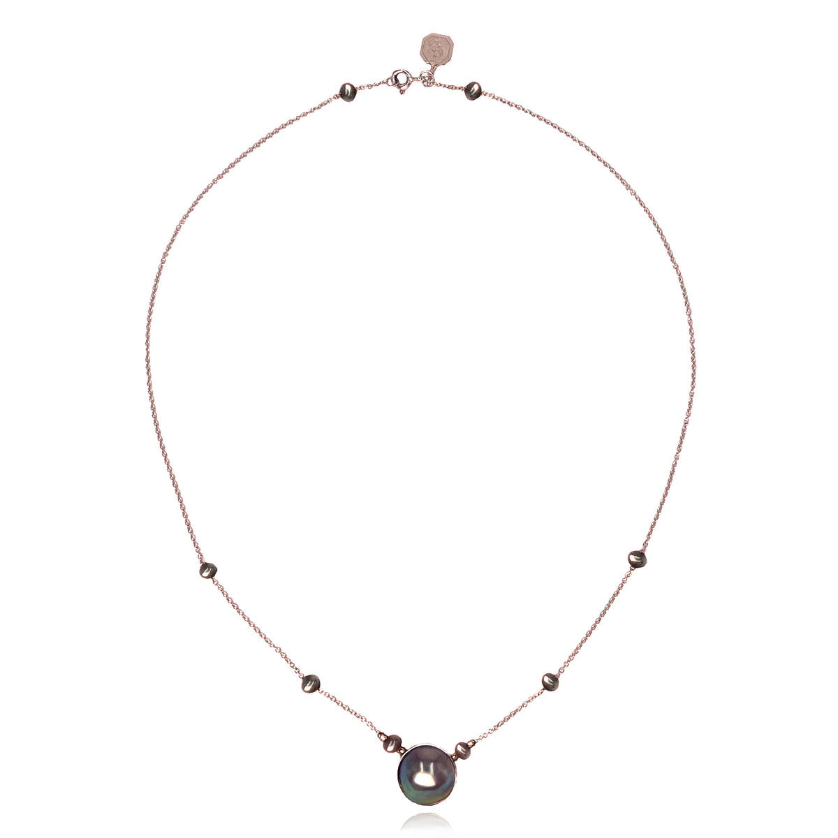 Black-Grey Mabe Pearl &amp; White Gold &#39;The Architect&#39; Necklace