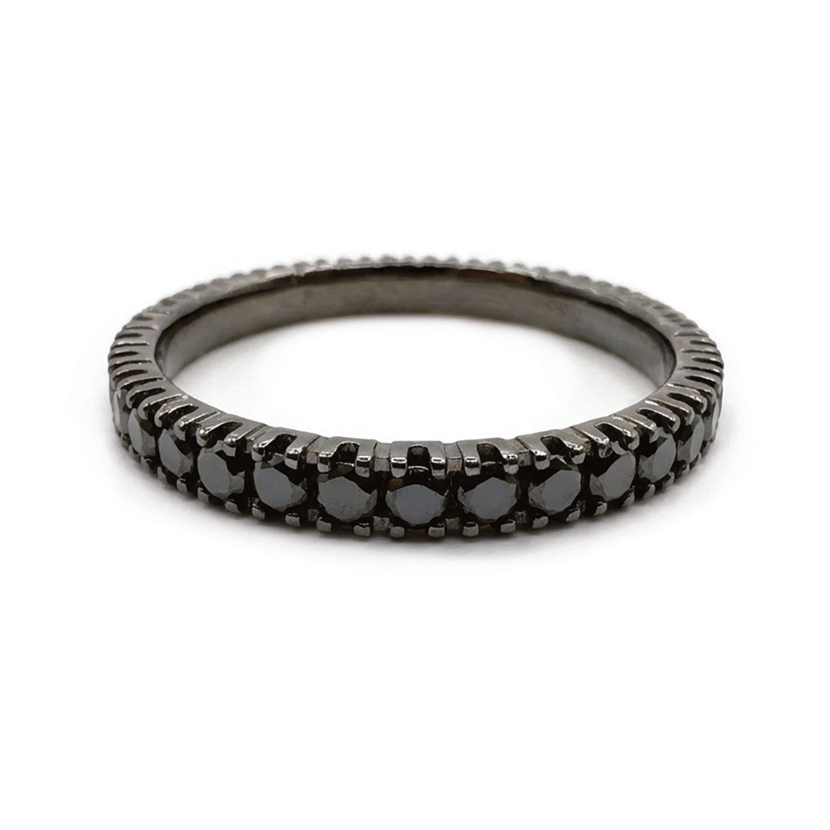 Black Diamond Oxidized 18ct Gold Eternity Ring