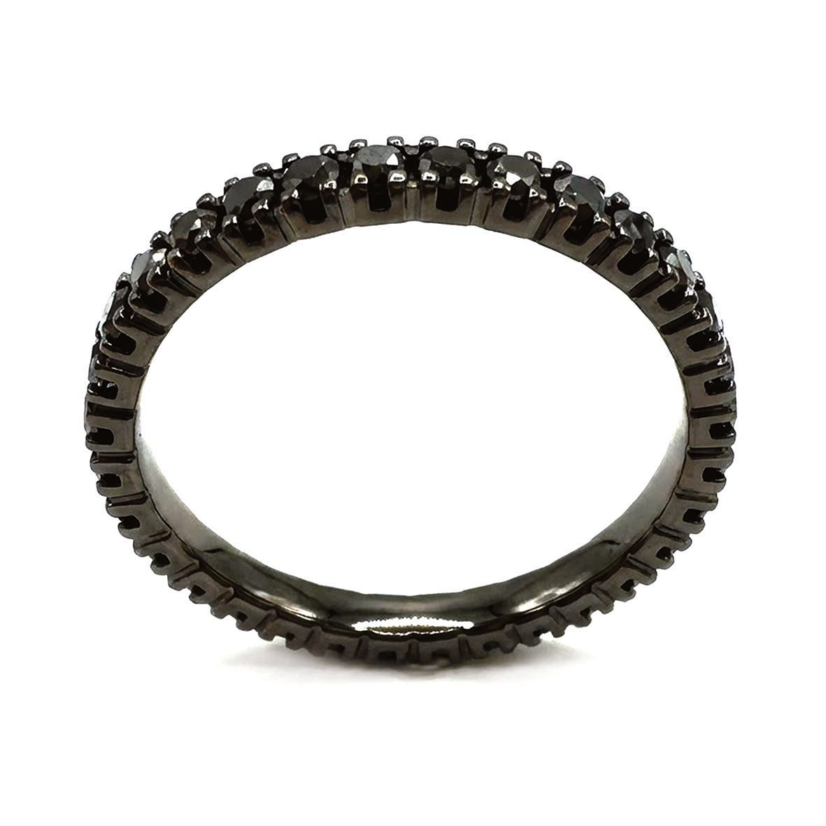 Black Diamond Oxidized 18ct Gold Eternity Ring