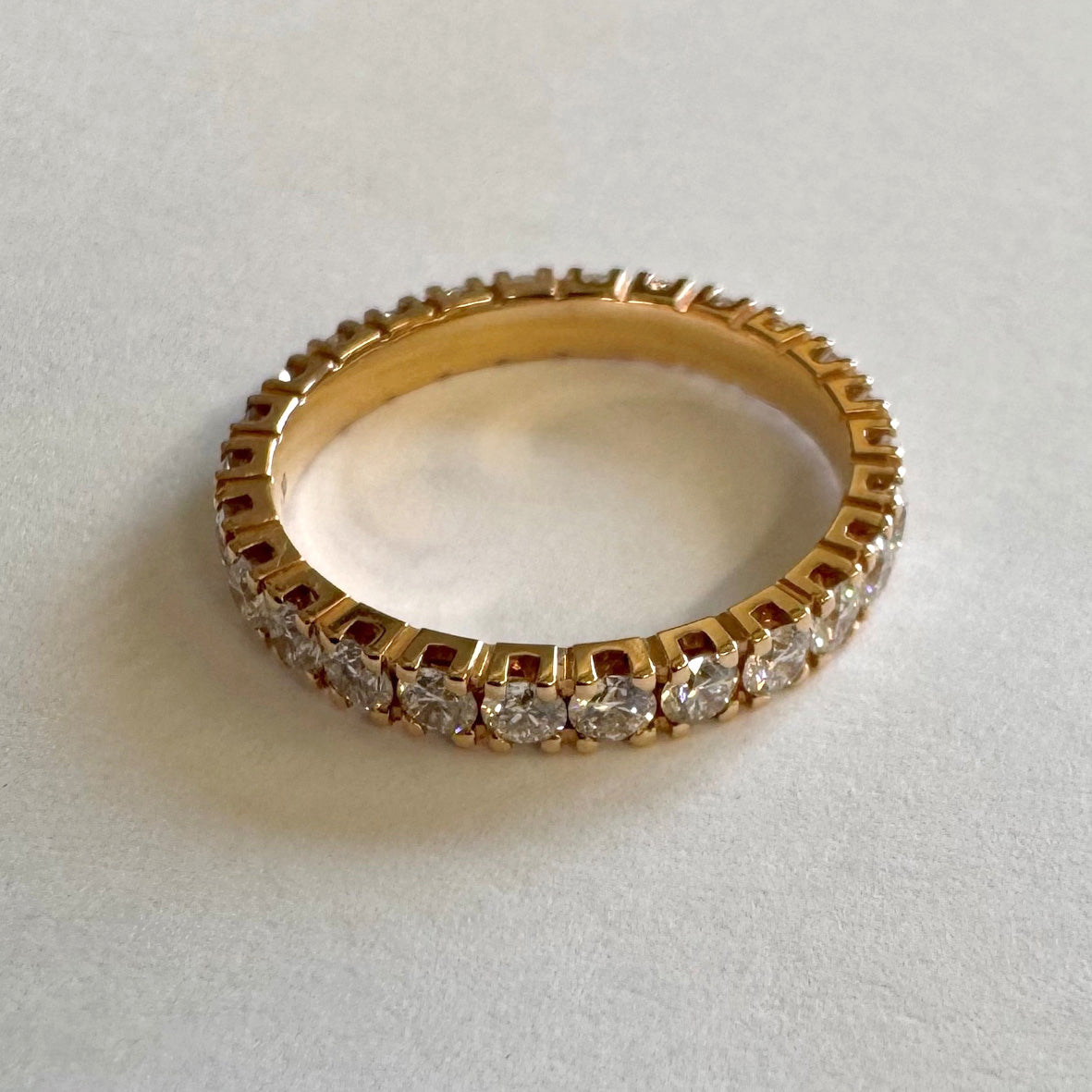 Brilliant-Cut Diamonds in 18ct Rose Gold Eternity Ring