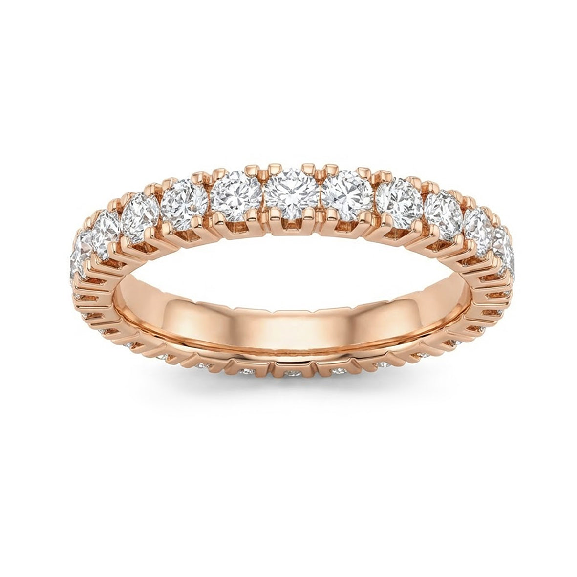 Brilliant-Cut Diamonds in 18ct Rose Gold Eternity Ring