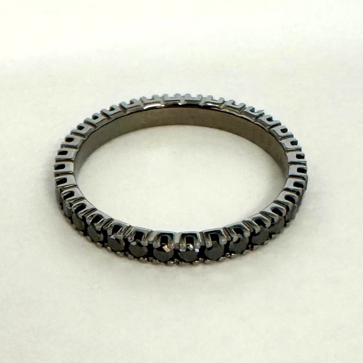 Black Diamond Oxidized 18ct Gold Eternity Ring