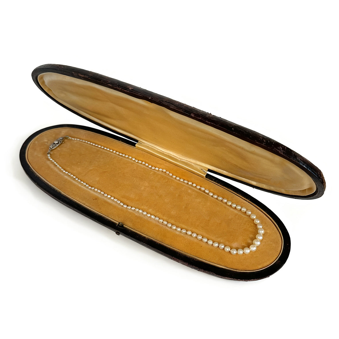 Rare White-Gold Natural Saltwater Pearl 14ct Platinum & White Gold Necklace