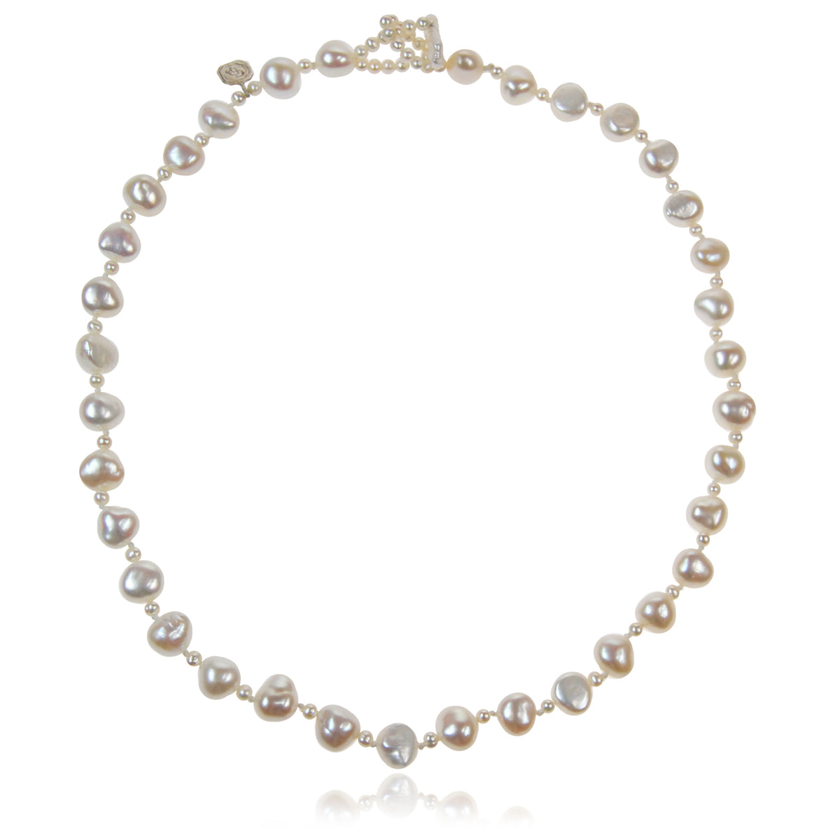 White Seed &amp; Freshwater Pearl Necklace
