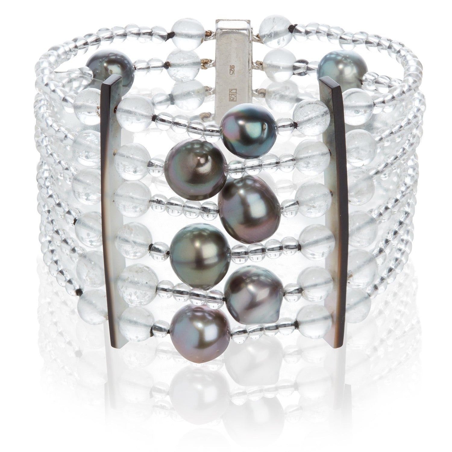 Tahitian Cultured Pearl and Rock Crystal Bracelet