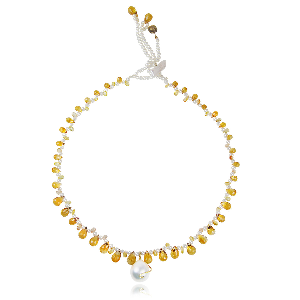 White South Sea Pearl & Citrine 'Happy' Necklace
