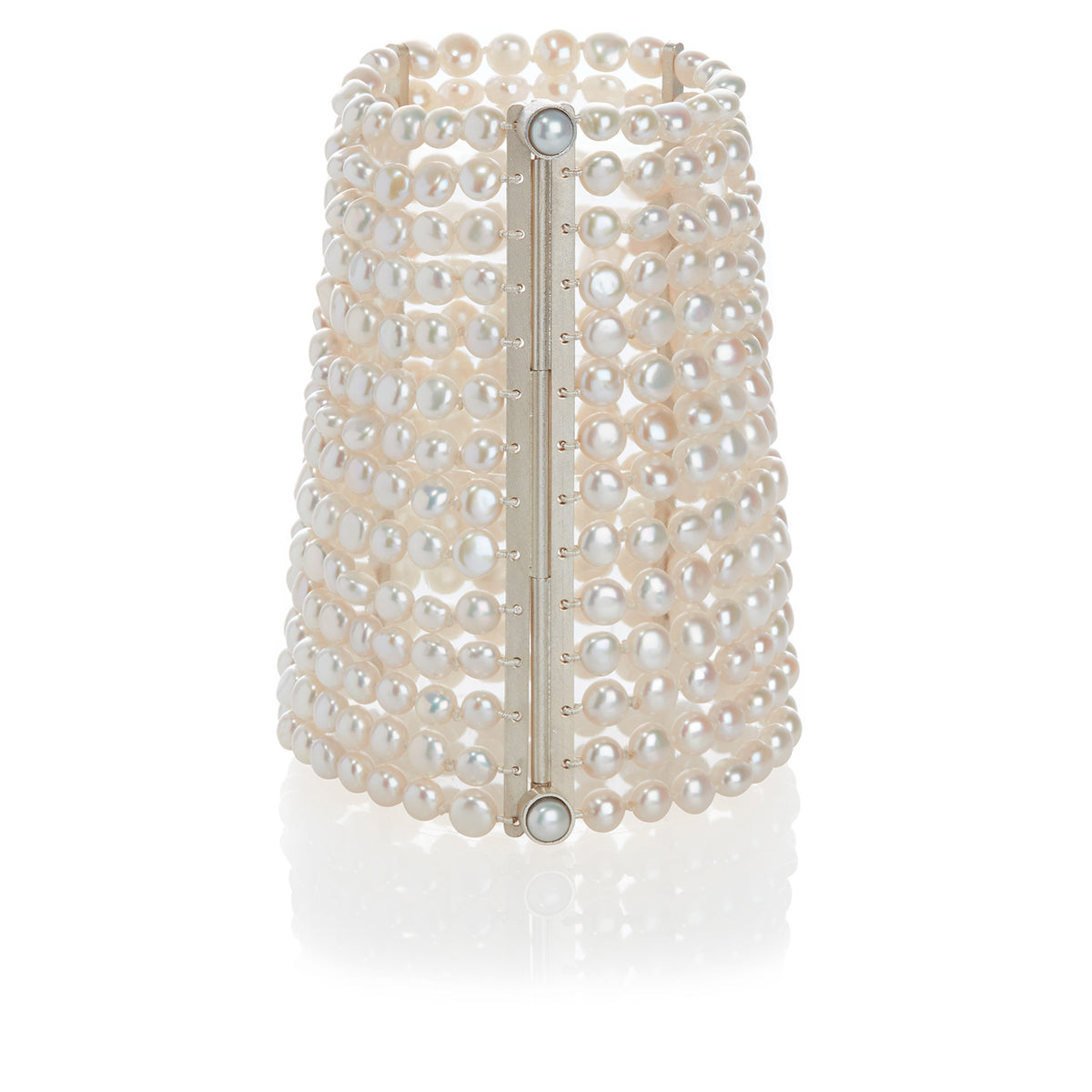 White Freshwater Pearl Cuff Bracelet