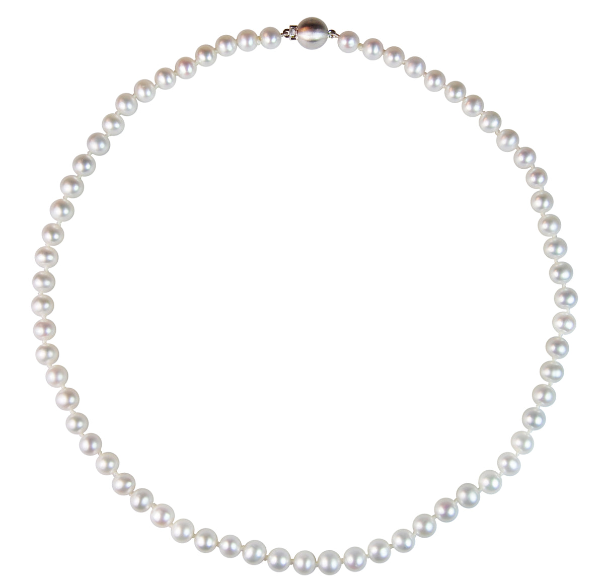 White Freshwater Pearl Medium Single Strand Necklace